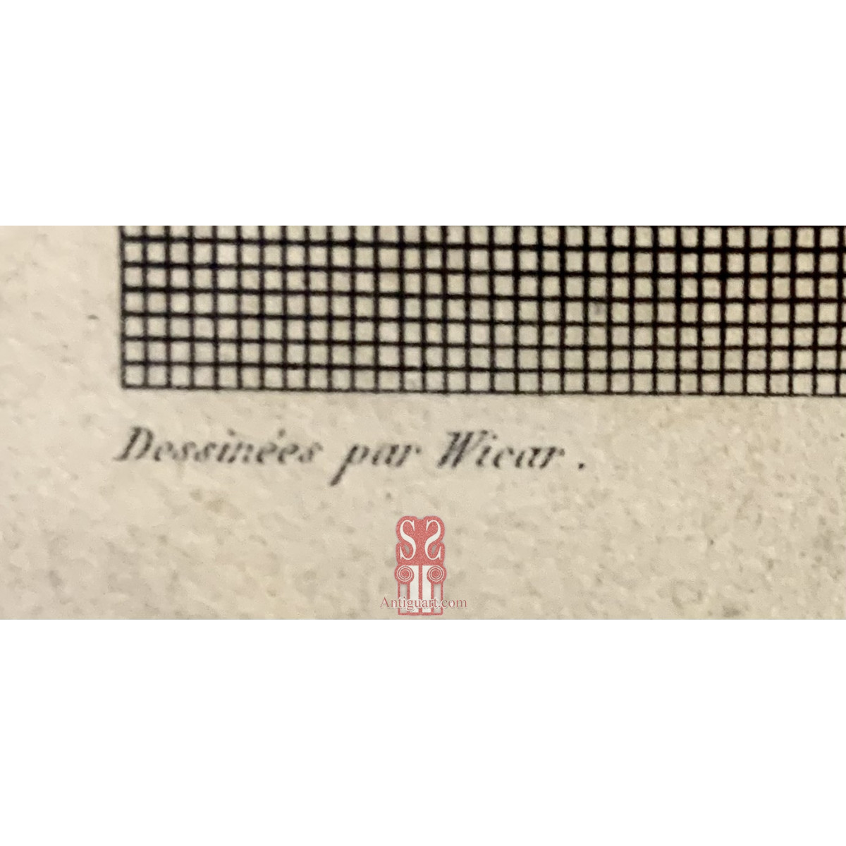 Grabado del siglo XIX, estatua clásica.