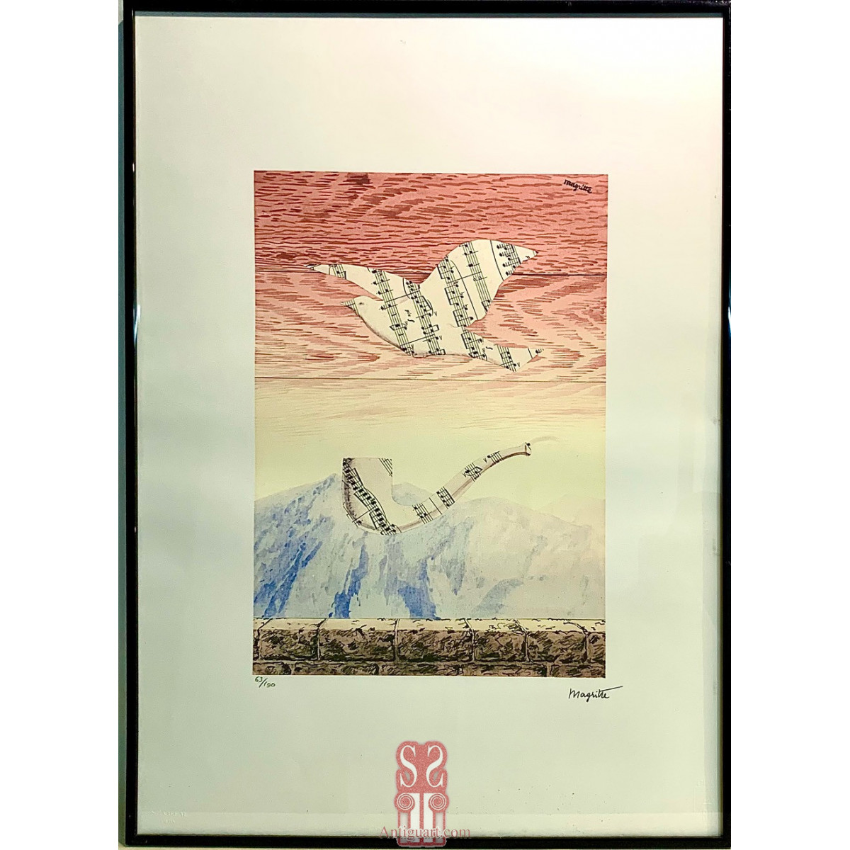 René Magritte (1898 - 1967), litografia, “momentos musicales”