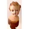 Carved and polychromed head of a child 18th 