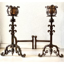 Pareja de morillos en hierro forjado del siglo XIX