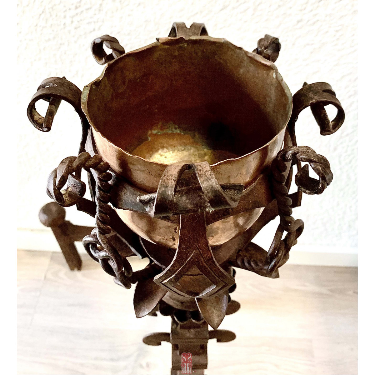 Pareja de morillos en hierro forjado del siglo XIX