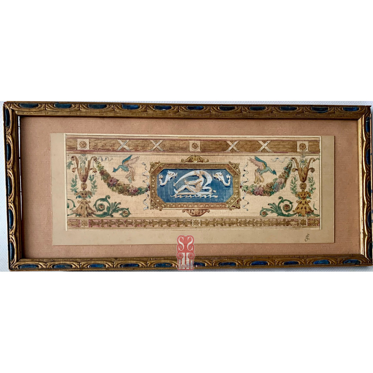 Dibujo al lápiz acuarelado, finales del siglo XVIII.