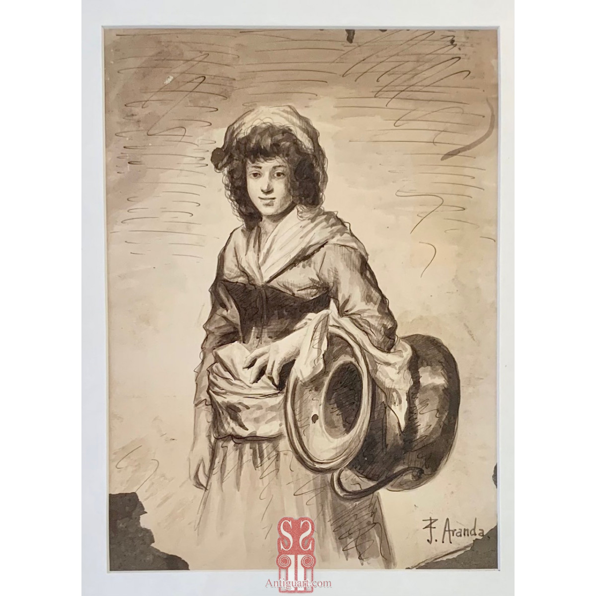 José Jimenez Aranda (Sevilla, 1837-1903), “Mujer con cantaro” 