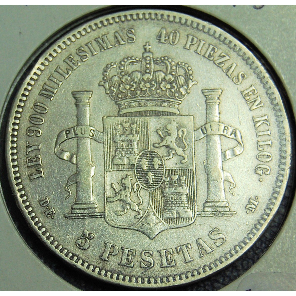 5 pesetas 1875 Alfonso XII.
