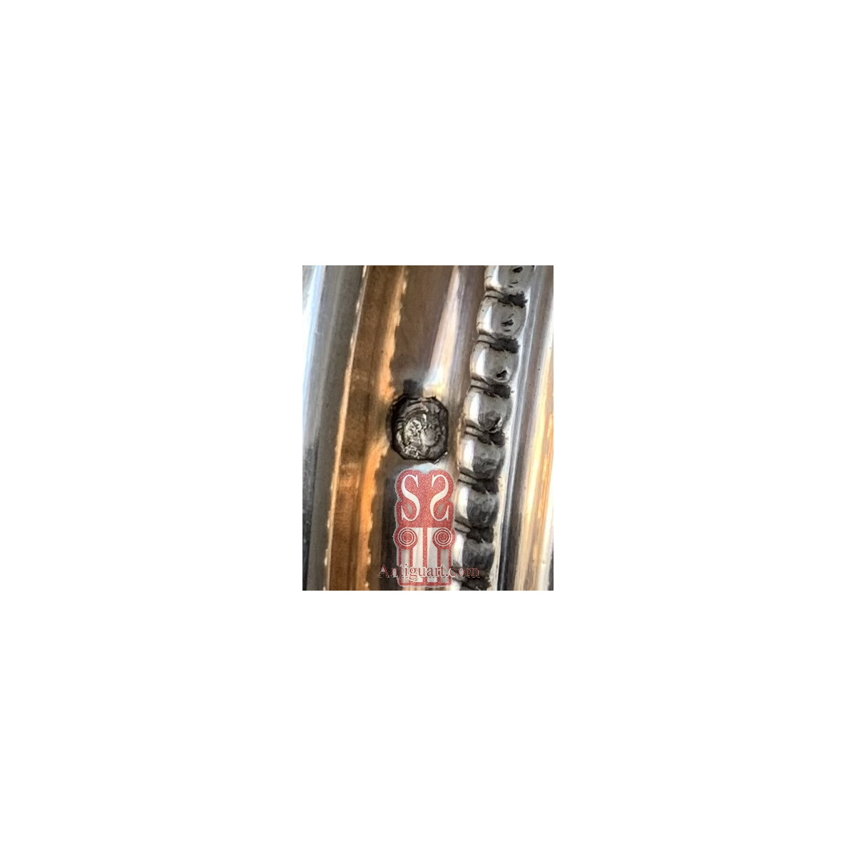 Jarrón de cerámica y plata para bouquet de flores, Francia, siglo XIX.