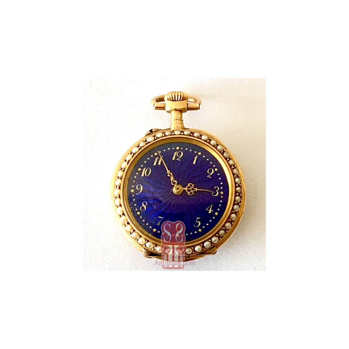 Reloj de bolsillo de oro 18K, Suizo, siglo XIX.