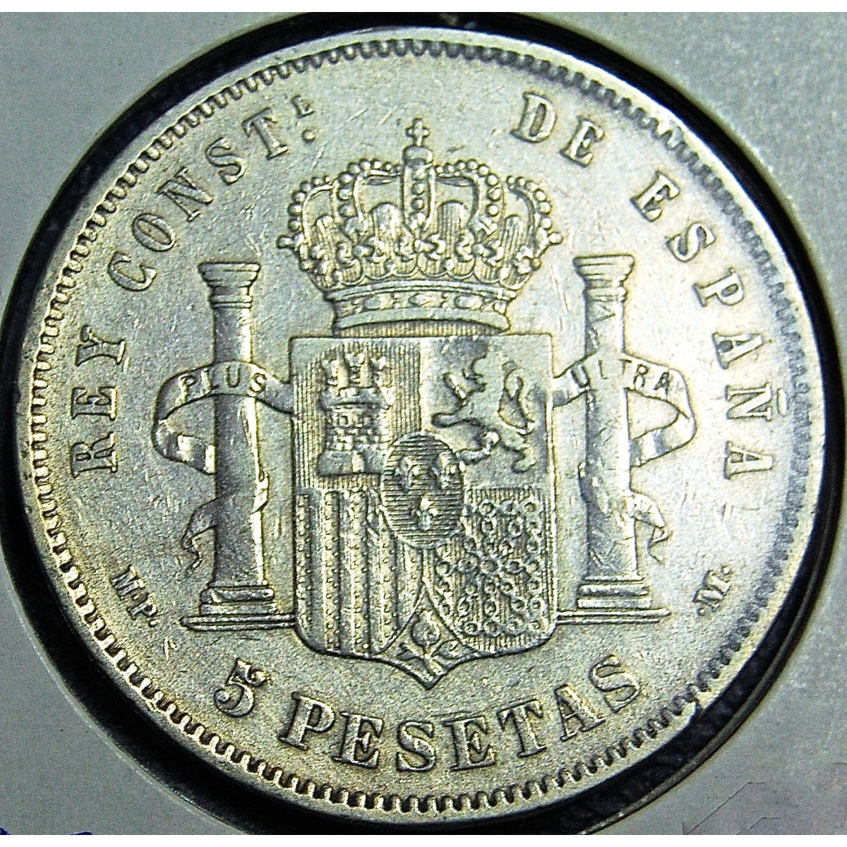 5 pesetas 1889, Alfonso XIII.