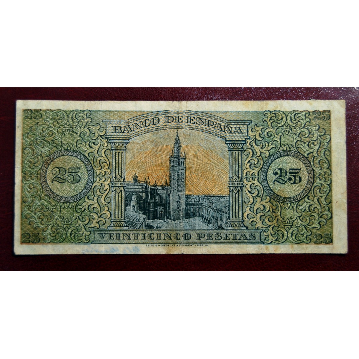 Billete de 25 pesetas, 20 de mayo 1938.