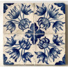 Conjunto de cuatro azulejos portugueses del siglo XVIII