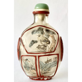 Snuff bottle early 20th century, in painted glass
