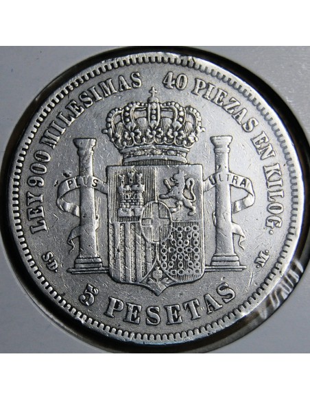 Moneda de 5 pesetas Amadeo I, 1871.