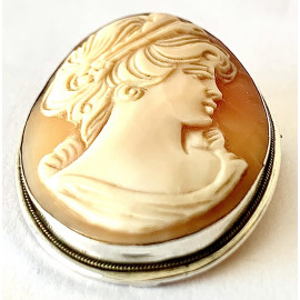 Spilla/ciondolo cammeo di conchiglia (1900-1930) 2