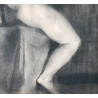 Desnudo de mujer dibujo al carboncillo, mediados del siglo XX