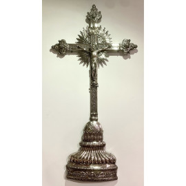 Important Italian silver crucifix final of the 18th, beginning 19th