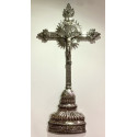 Importante crucifijo de plata Italiano, finales del siglo XVIII