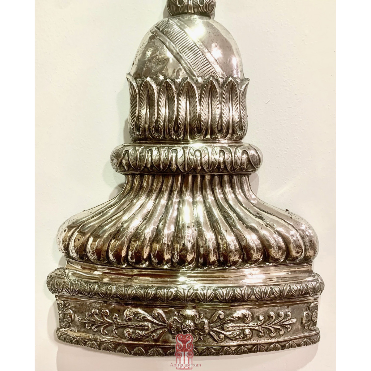 Importante crucifijo de plata Italiano, finales del siglo XVIII