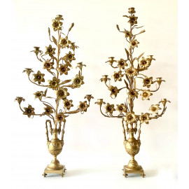 Pair of bronze candlesticks, 19th century