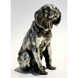 Escultura de perro, bronce plateado, 1920 circa. 2