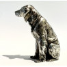 Escultura de perro, bronce plateado, 1920 circa.