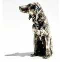 Escultura de perro, bronce plateado, 1920 circa.
