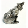 Dog sculpture, silvered bronze, early 20th
