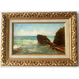 Sea ​​landscape, oil on canvas. Jose Maria Marques y Garcia, signed and dated 1938. in the lower right corner. 