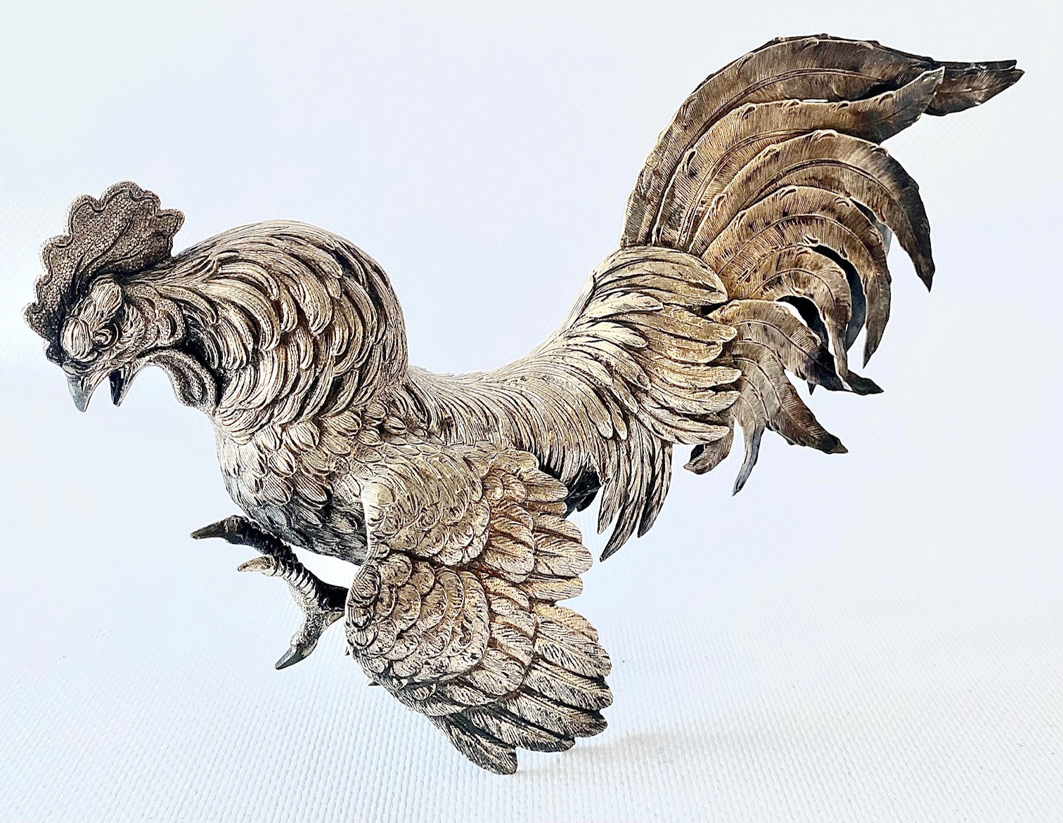 Statue Couple Coq Et Poule En Résine 16 Cm - Décoration Jardin Et Intérieur Style Campagne