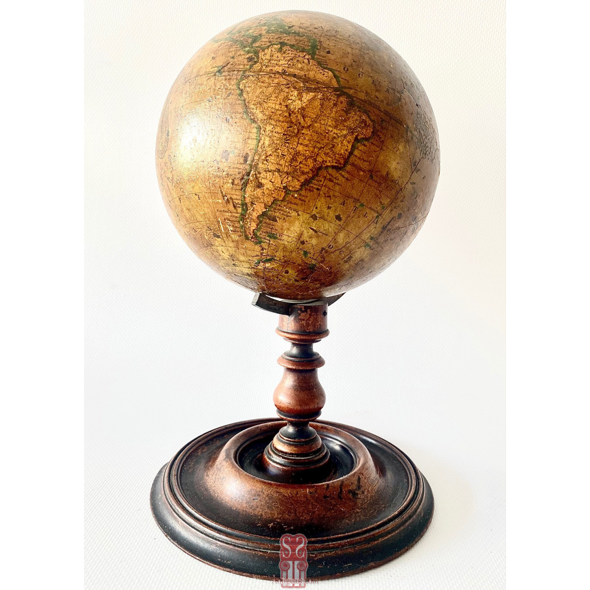 Globo terrestre terráqueo Newton Son & Berry London 1838.