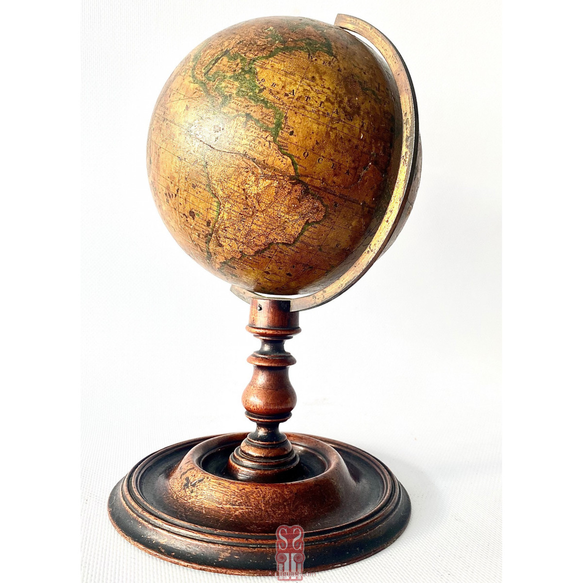 Globo terrestre terráqueo Newton Son & Berry London 1838.