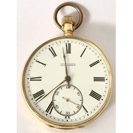 Reloj de bolsillo de oro de 18 quilates, Ulisse Nardin, Locle Geneve Suiza, principios del siglo XX.