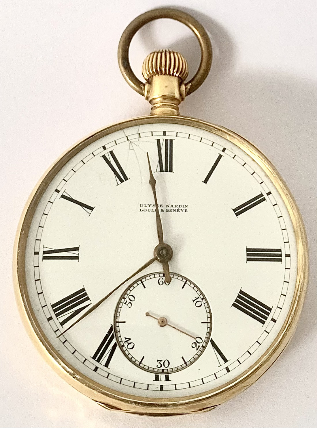 precioso reloj de bolsillo de oro de 18 quilates Ulisse Nardin Suiza