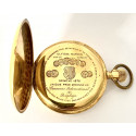 Reloj de bolsillo de oro de 18 quilates, Ulisse Nardin, Locle Geneve Suiza, principios del siglo XX.