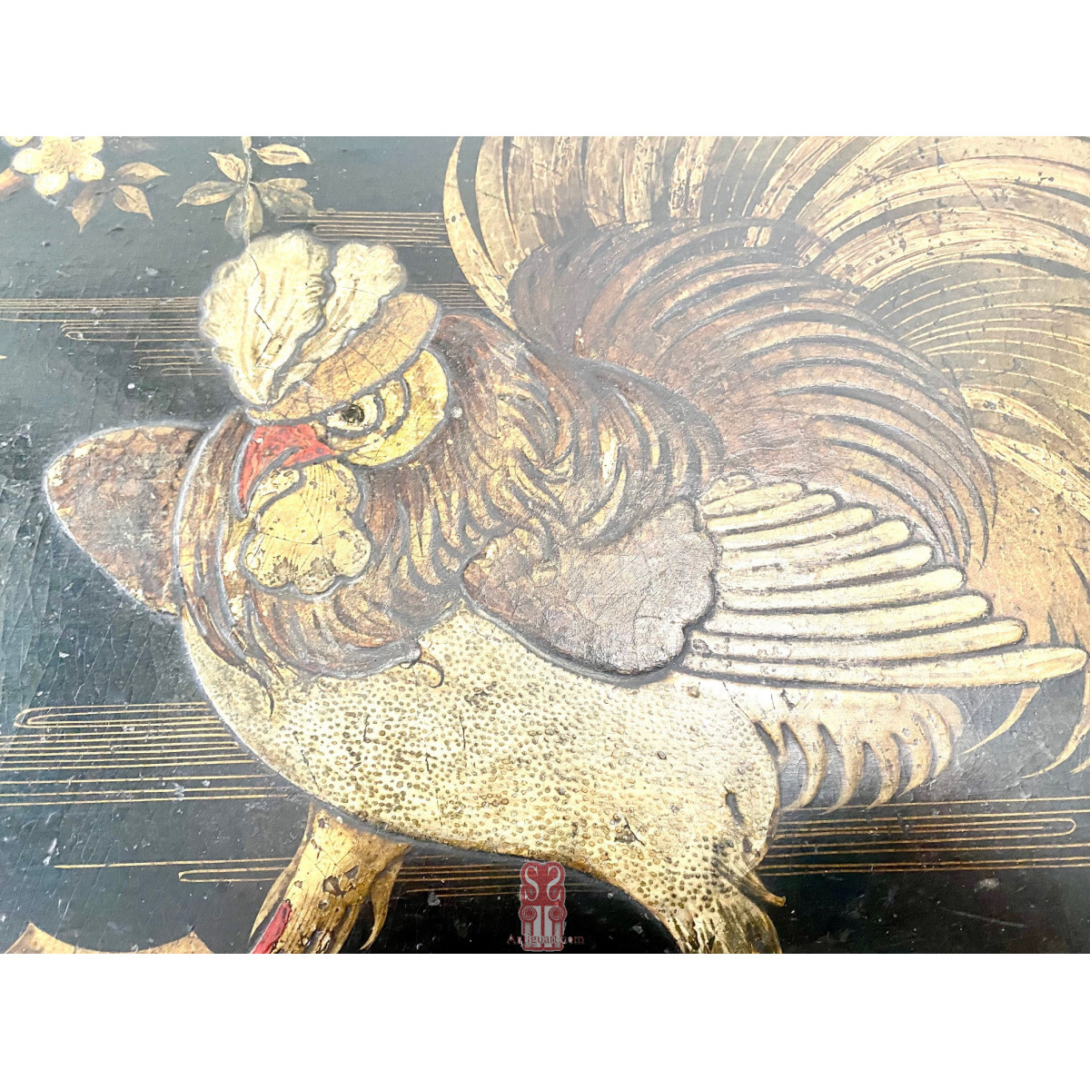 Mesa nido madera lacada negra y policromada chineseria. Finales Siglo XIX principios Siglo XX.