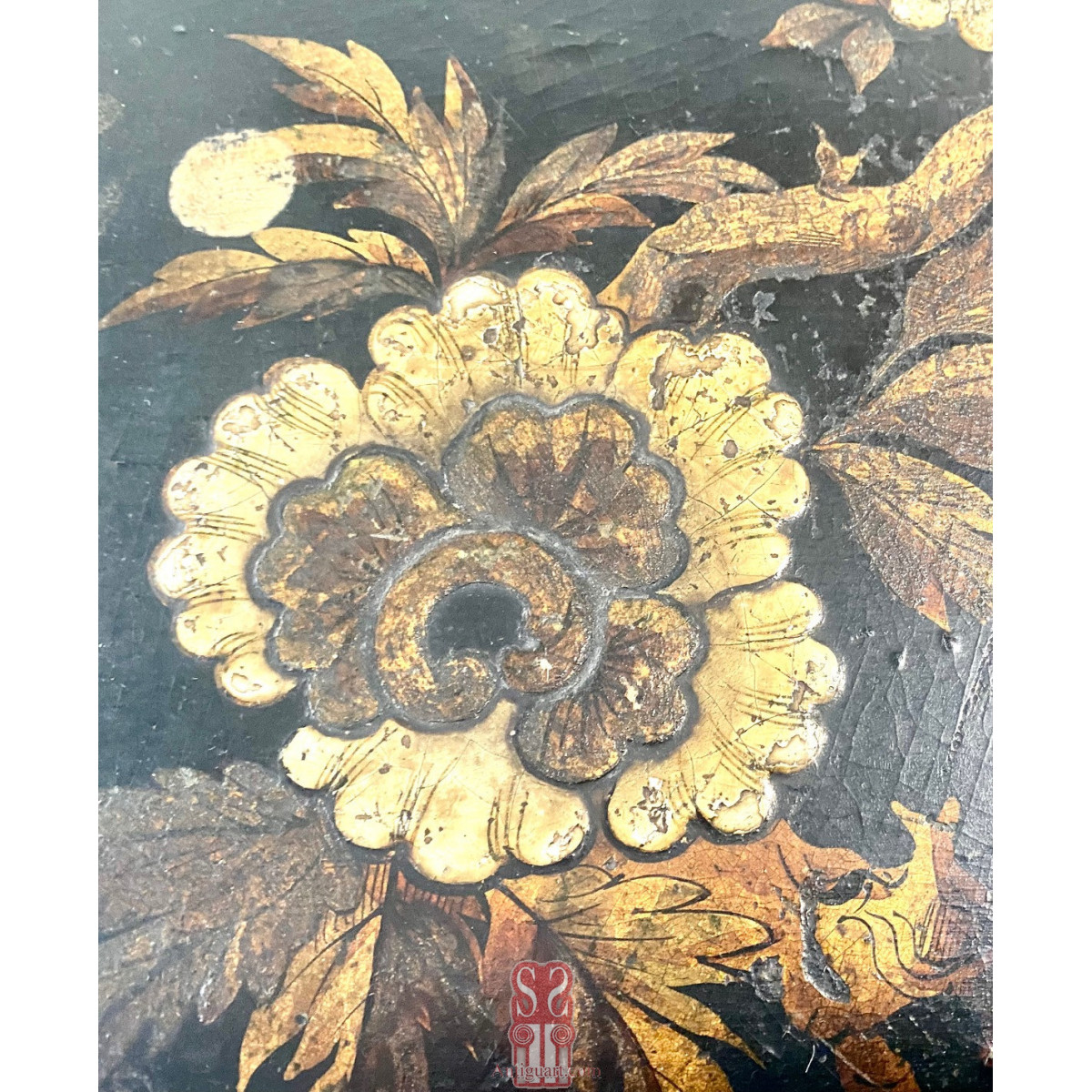 Mesa nido madera lacada negra y policromada chineseria. Finales Siglo XIX principios Siglo XX.