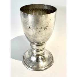 Antique German chalice cup, 800 silver. Half of the 20th century. 