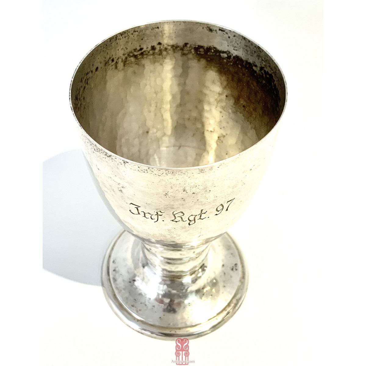 Rara copa cáliz de plata 800 Alemana, mitad del siglo XX.