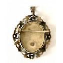 Retrato joven, miniatura. Colgante y broche, plata de ley.