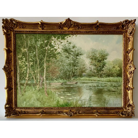 Nestor Outer (1865 - 1930). Lake landscape. Watercolor on paper.