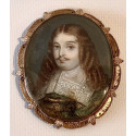 Miniatura broche, retrato de caballero, Siglo XVIII.