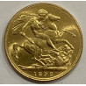 Moneda de oro, soberano reina Victoria, acuñada en 1892 por The Royal Mint, Ceca de Londres.