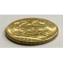 Moneda de oro, soberano reina Victoria, acuñada en 1892 por The Royal Mint, Ceca de Londres.