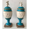 Pareja de copas de porcelana de Sevres, finales Siglo XIX.