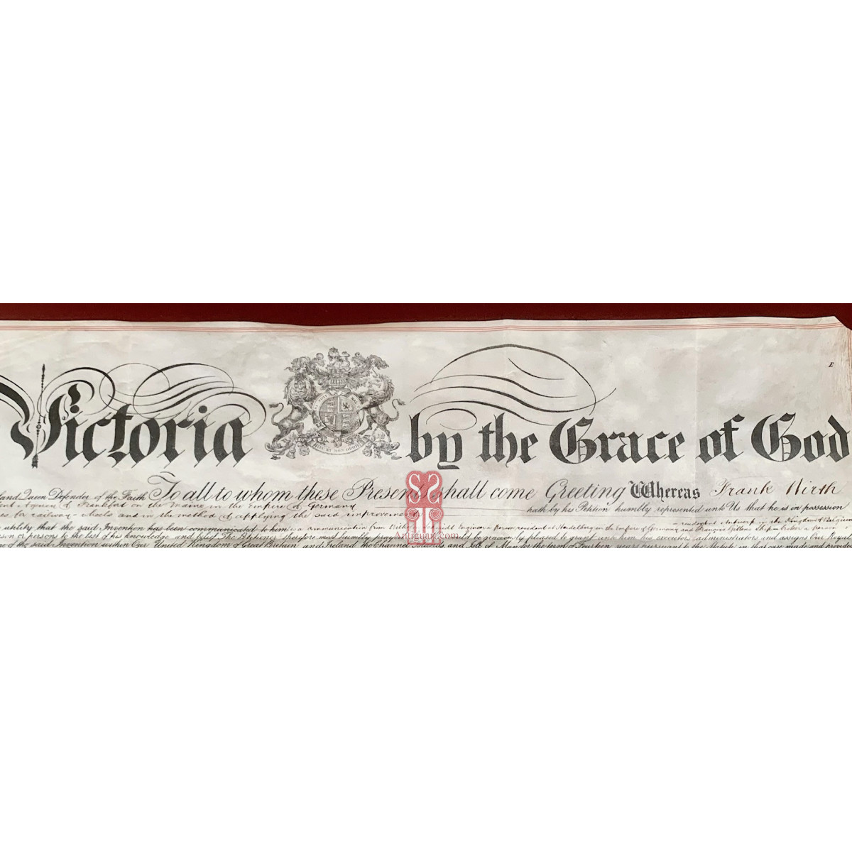 Documento de patente, Ferrocarril. Inglaterra año 1877.