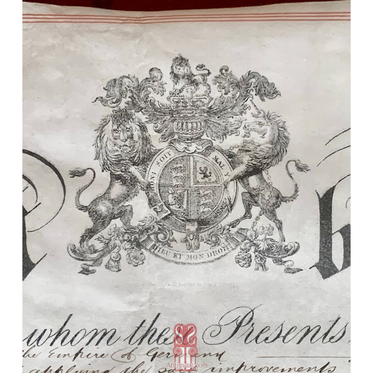 Documento de patente, Ferrocarril. Inglaterra año 1877.