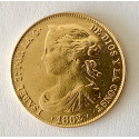 Moneda de oro, España Isabel II 100 Reales de 1862 Madrid. 
