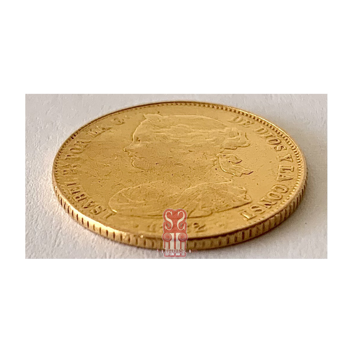 Moneda de oro, España Isabel II 100 Reales de 1862 Madrid. 