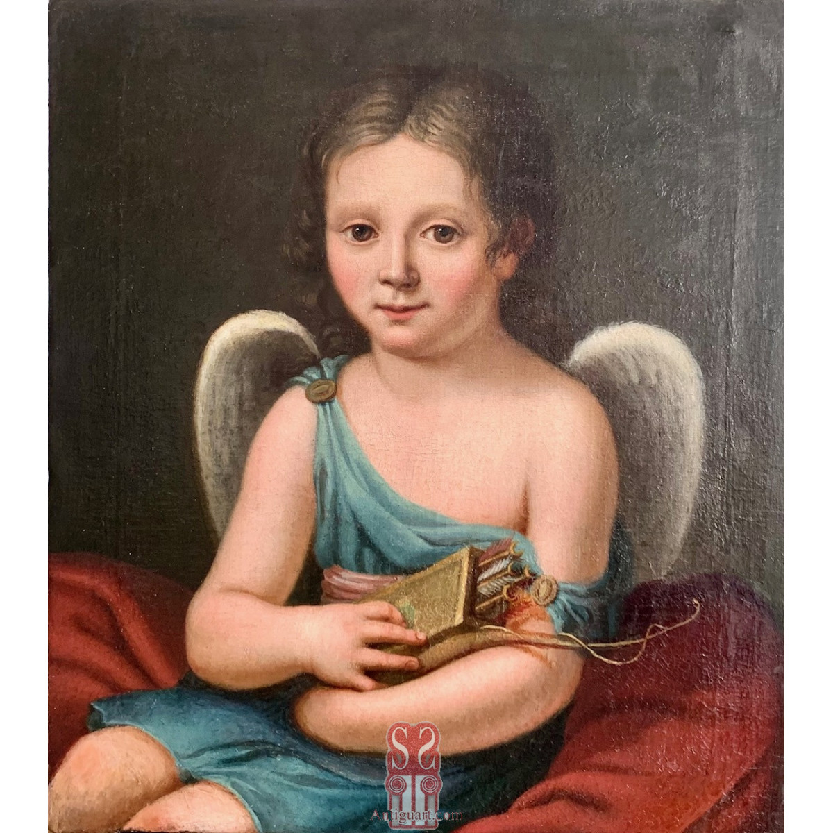 “Eros”, dipinto ad olio su tela, Francia,  del 700