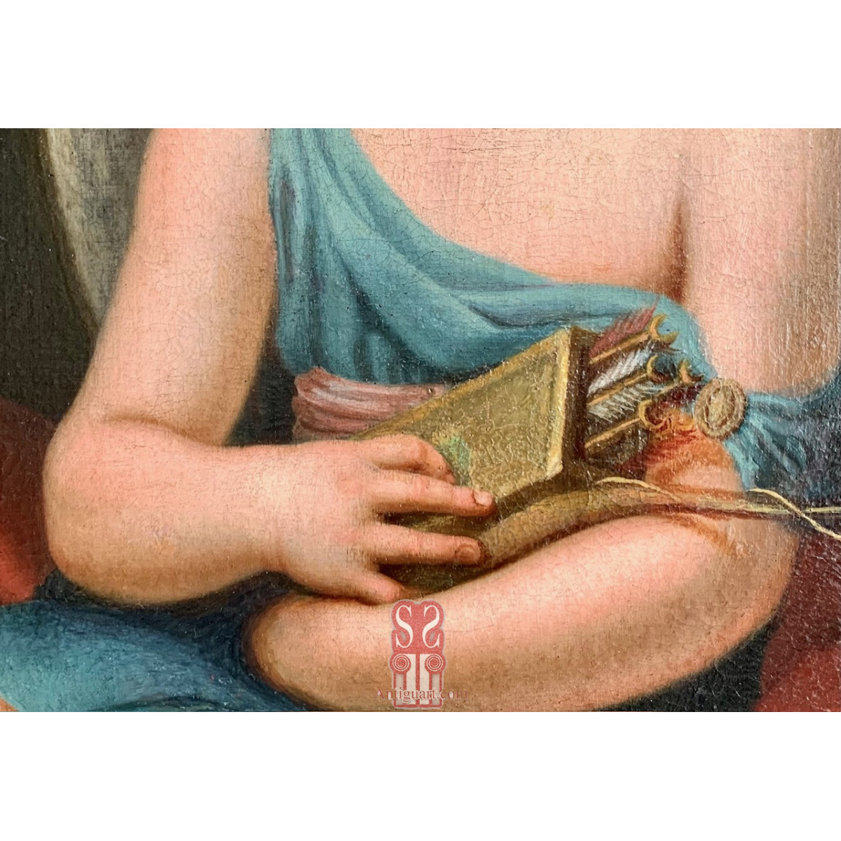 “Eros”, dipinto ad olio su tela, Francia,  del 700