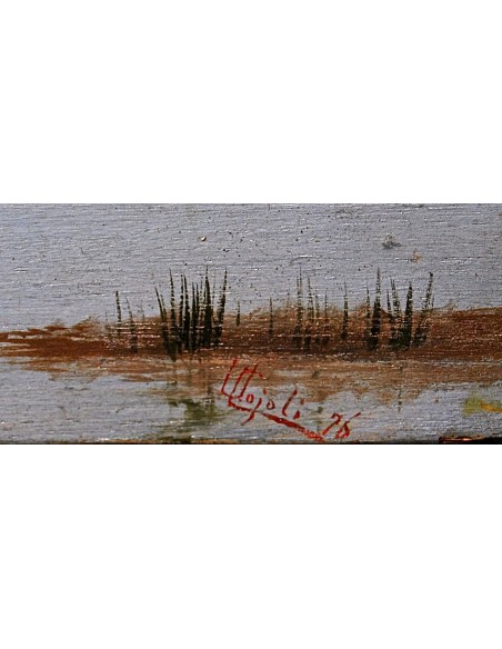 Óleo sobre tabla, del siglo XIX.