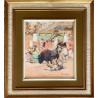 Carlos Ruano Llopis (Orba, 10 de abril de 1878-Ciudad de México, 2 de septiembre de 1950) “escena taurina”, gouache sobre papel.